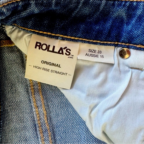 Rolla’s original High Rise Straight Jeans in Distressed Vintage Blue Size 33 NWT - Picture 4 of 9